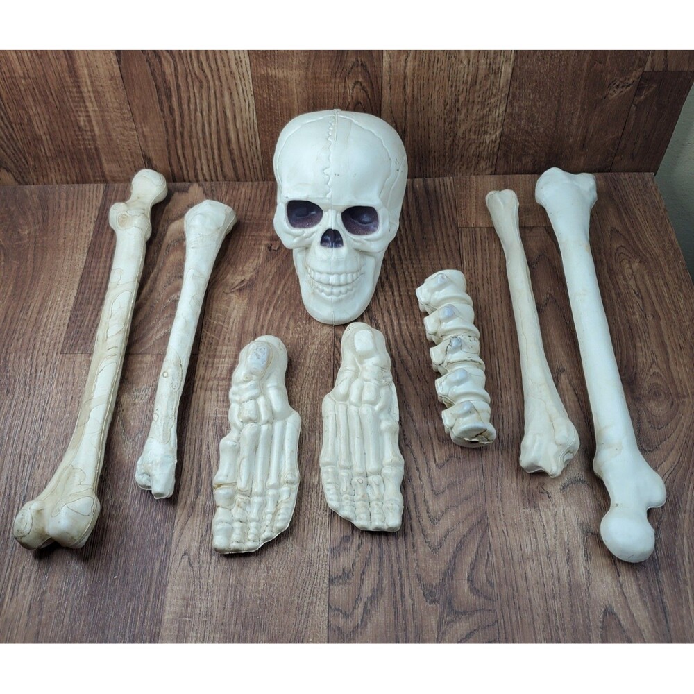 Plastic Human Bones Skeletal Remains Halloween Decor Lot of 8 Large Bones